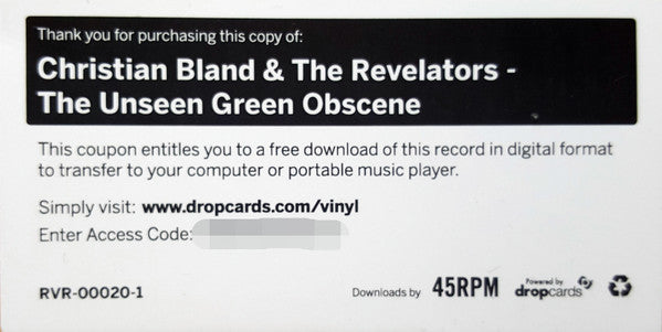 Christian Bland & The Revelators : The Unseen Green Obscene (LP, Album, Mono, 160)