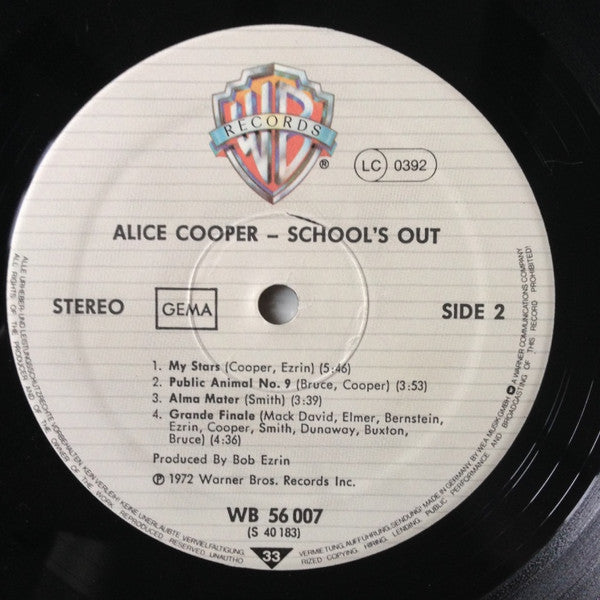 Alice Cooper : School's Out (LP, Album, RE, Gat)