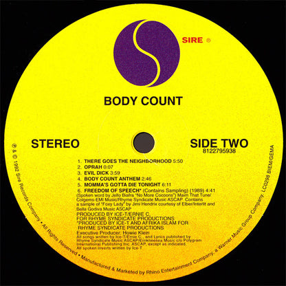 Body Count (2) : Body Count (LP, Album, RE)