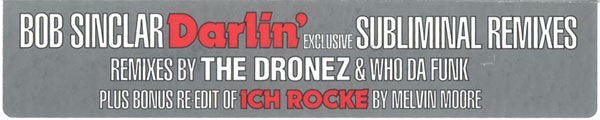 Bob Sinclar Featuring James "D-Train" Williams : Darlin' (Exclusive Subliminal Remixes) (12")