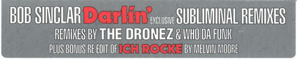 Bob Sinclar Featuring James "D-Train" Williams : Darlin' (Exclusive Subliminal Remixes) (12")