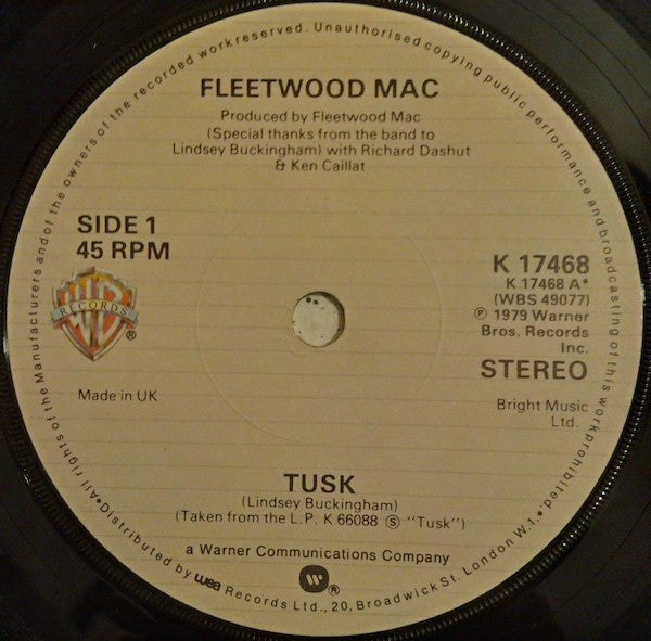Fleetwood Mac : Tusk (7", Single)