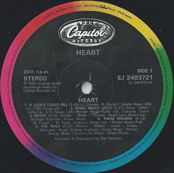 Heart : Heart (LP, Album)