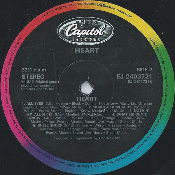 Heart : Heart (LP, Album)