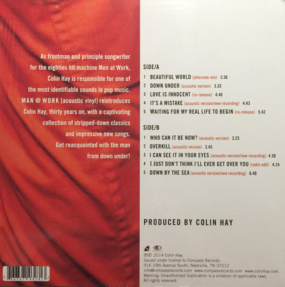 Colin Hay : Man @ Work (LP, Album, RE, Ora)