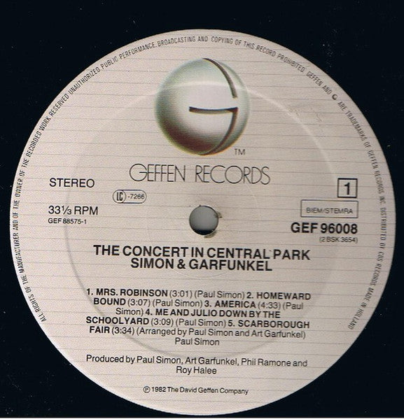 Simon & Garfunkel : The Concert In Central Park (2xLP, Album, Gat)