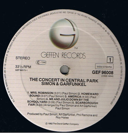 Simon & Garfunkel : The Concert In Central Park (2xLP, Album, Gat)