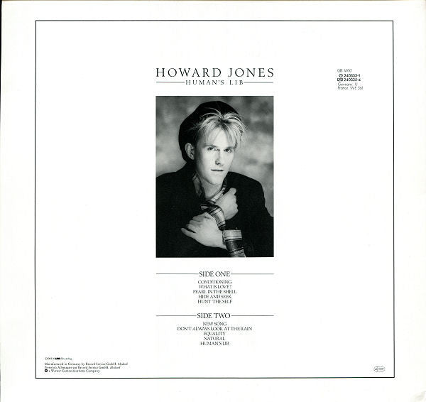 Howard Jones : Human's Lib (LP, Album, Bla)