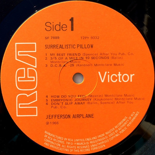 Jefferson Airplane : Surrealistic Pillow (LP, Album, RE)