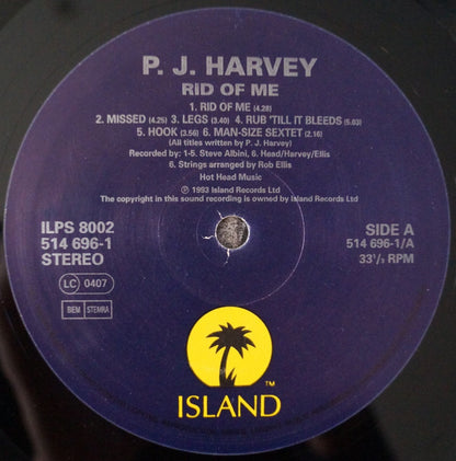 P J Harvey* : Rid Of Me (LP, Album)
