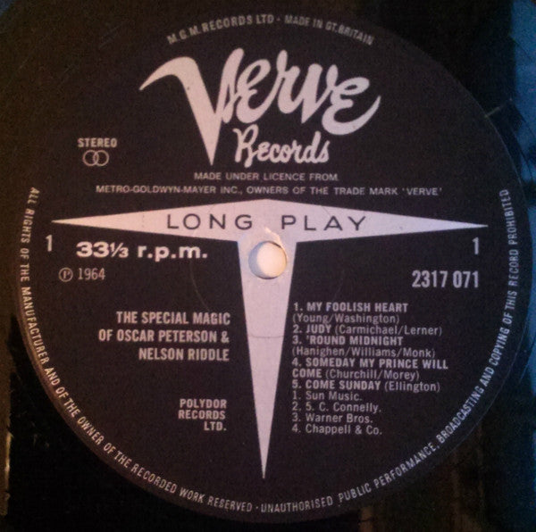 Oscar Peterson And Nelson Riddle : The Special Magic Of Oscar Peterson And Nelson Riddle (LP, Album, RE)