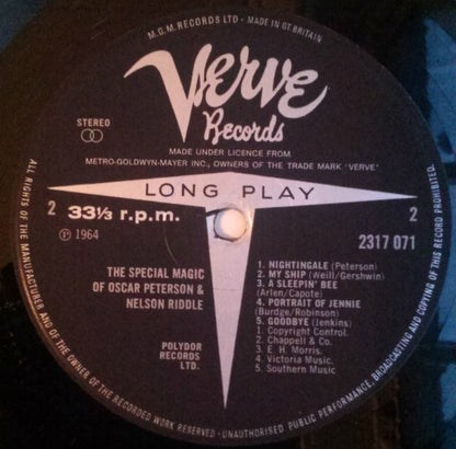 Oscar Peterson And Nelson Riddle : The Special Magic Of Oscar Peterson And Nelson Riddle (LP, Album, RE)