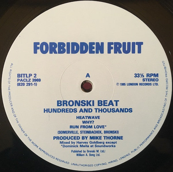 Bronski Beat : Hundreds & Thousands (LP, Album)