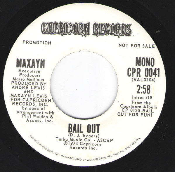 Maxayn : Bail Out  (7", Promo)