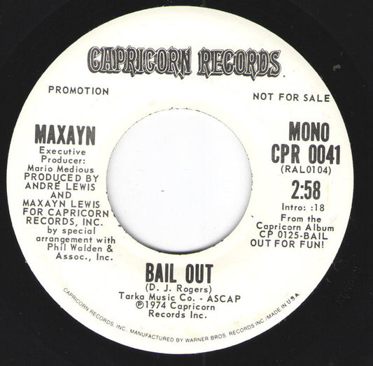 Maxayn : Bail Out  (7", Promo)