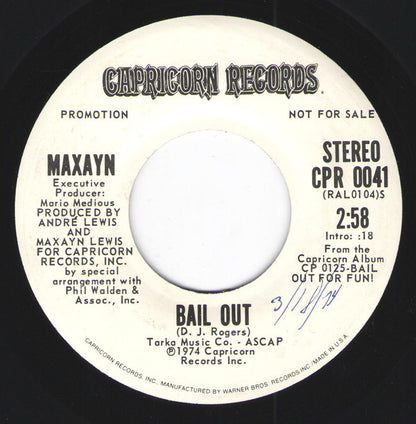 Maxayn : Bail Out  (7", Promo)