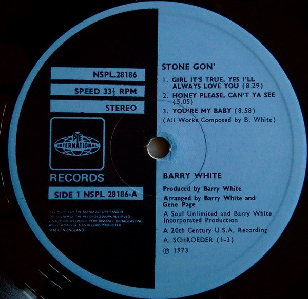 Barry White : Stone Gon' (LP, Album)