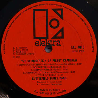 The Butterfield Blues Band* : The Resurrection Of Pigboy Crabshaw (LP, Album, Mono)