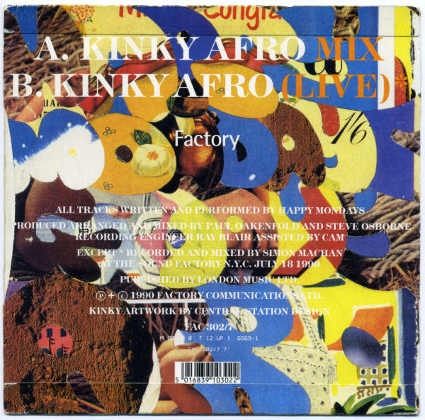 Happy Mondays : Kinky Afro (7", Single, Pap)
