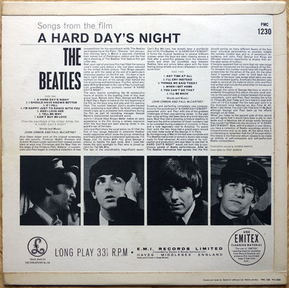 The Beatles : A Hard Day's Night (LP, Album, Mono, Gar)