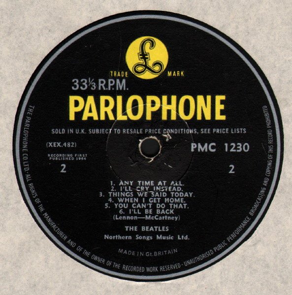 The Beatles : A Hard Day's Night (LP, Album, Mono, Gar)