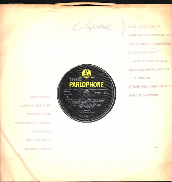 The Beatles : A Hard Day's Night (LP, Album, Mono, Gar)