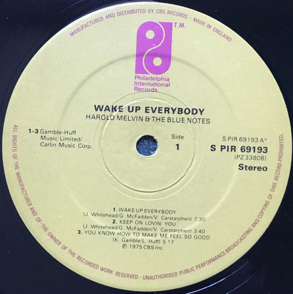 Harold Melvin And The Blue Notes : Wake Up Everybody (LP, Album)