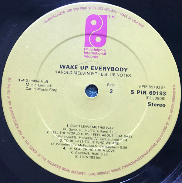 Harold Melvin And The Blue Notes : Wake Up Everybody (LP, Album)