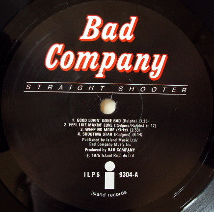 Bad Company (3) : Straight Shooter (LP, Album)