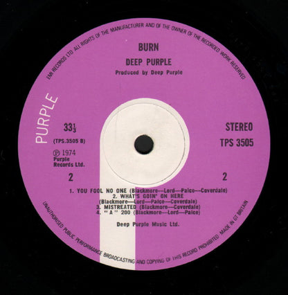 Deep Purple : Burn (LP, Album, RP)