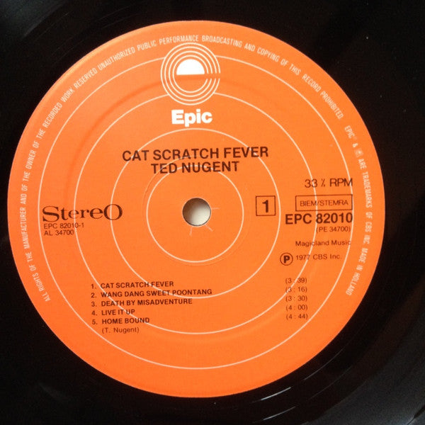 Ted Nugent : Cat Scratch Fever (LP, Album, Gat)