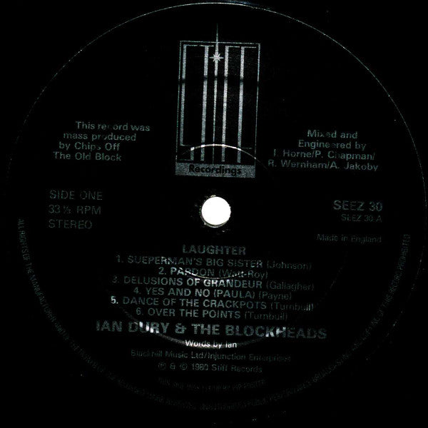Ian Dury & The Blockheads* : Laughter (LP, Album)