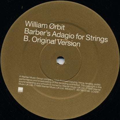 William Ørbit* : Barber's Adagio For Strings (12")