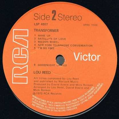 Lou Reed : Transformer (LP, Album, Lam)