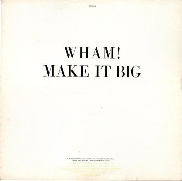 Wham! : Make It Big (LP, Album)