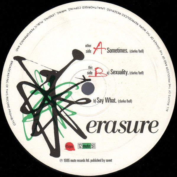 Erasure : Sometimes (12", Single)