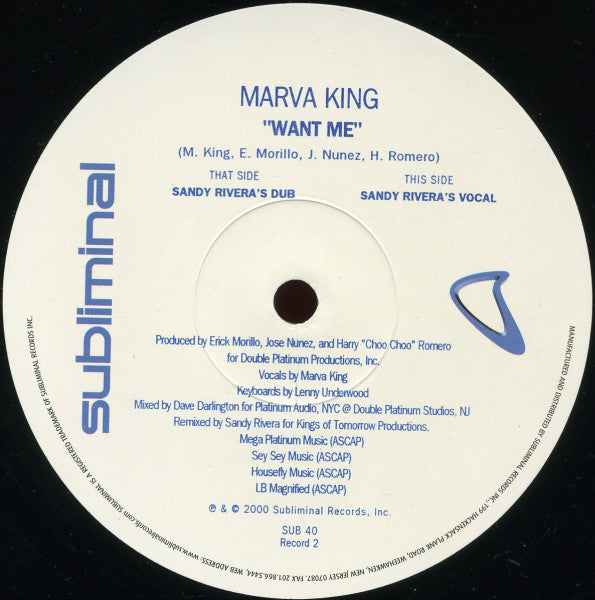 Marva King : Want Me (2x12")