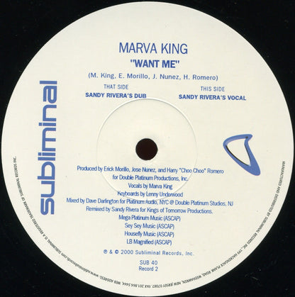 Marva King : Want Me (2x12")