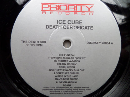 Ice Cube : Death Certificate (LP, Album, RE, 180)
