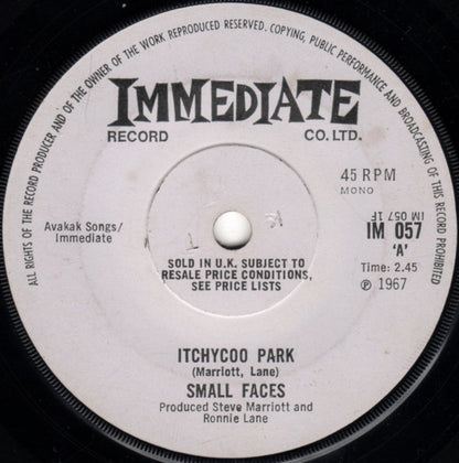 Small Faces : Itchycoo Park (7", Single, Mono, Sol)
