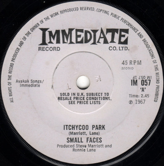Small Faces : Itchycoo Park (7", Single, Mono, Sol)