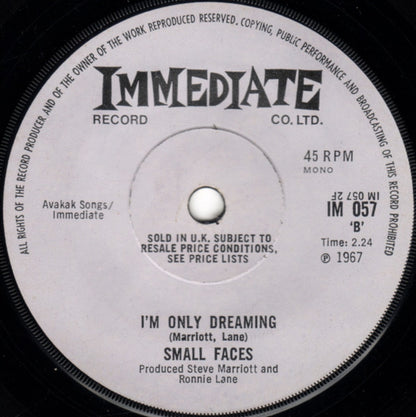 Small Faces : Itchycoo Park (7", Single, Mono, Sol)