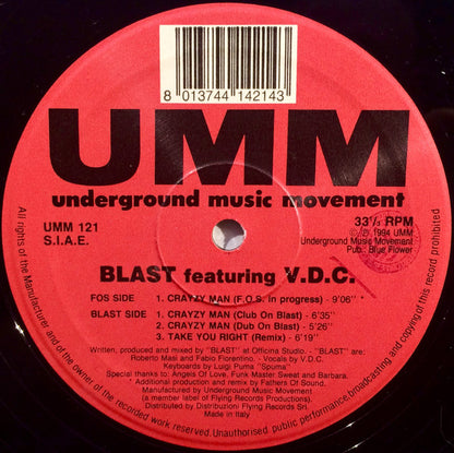 Blast Featuring V.D.C. : Crayzy Man (12")