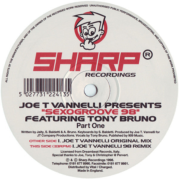 Joe T Vannelli* Featuring Tony Bruno : Sexogroove 98 (12", Par)