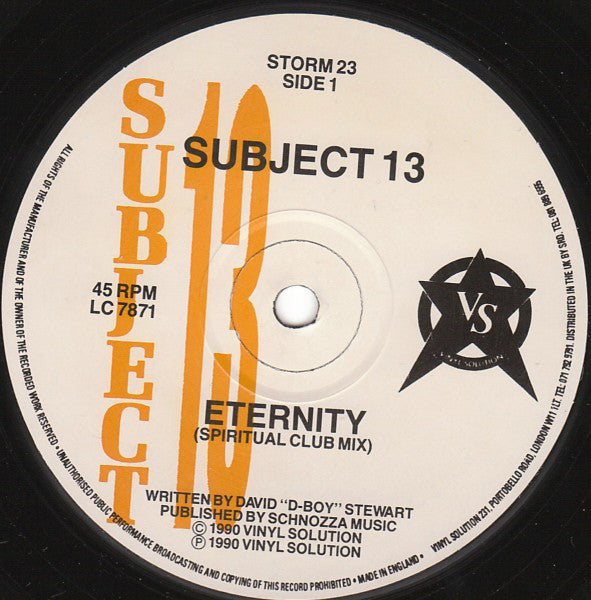 Subject: 13* : Eternity (12", Ora)