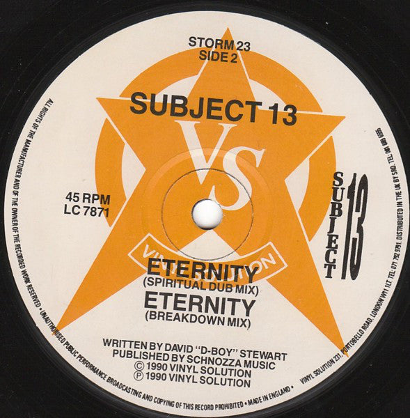 Subject: 13* : Eternity (12", Ora)