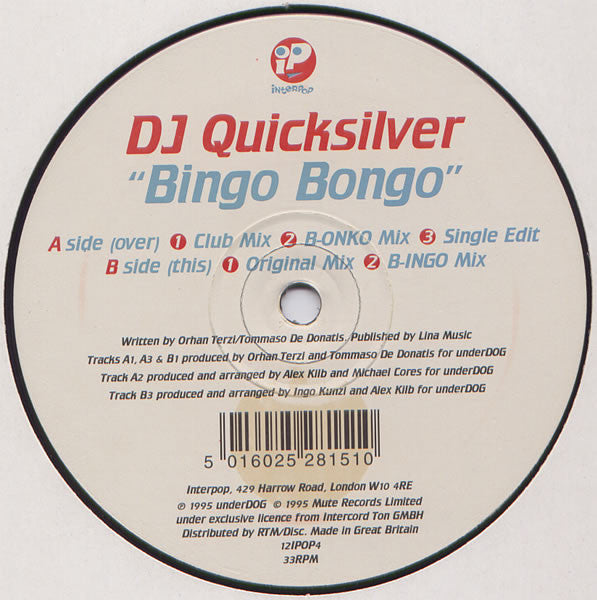 DJ Quicksilver : Bingo Bongo (12")