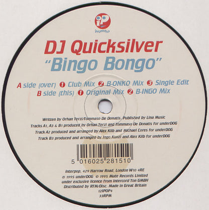 DJ Quicksilver : Bingo Bongo (12")