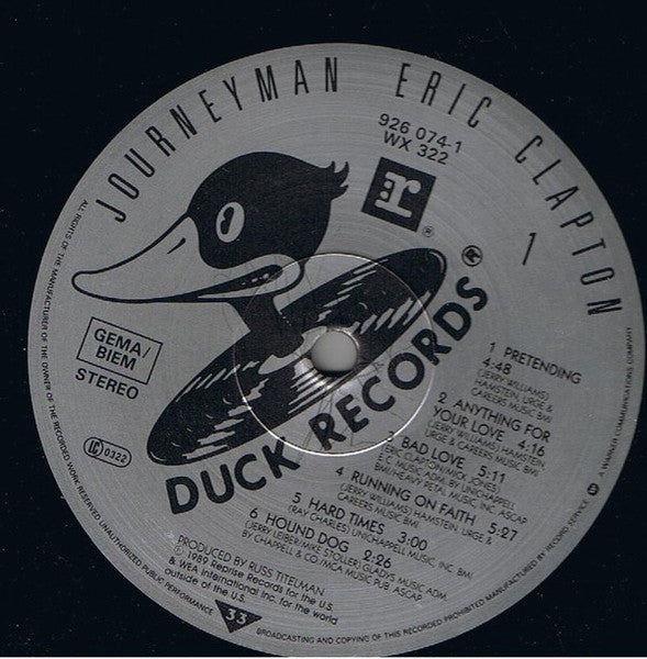 Eric Clapton : Journeyman (LP, Album, Gat)