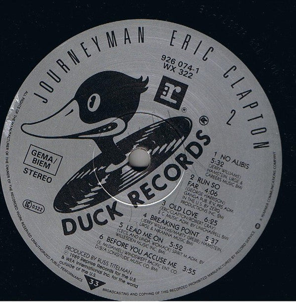 Eric Clapton : Journeyman (LP, Album, Gat)